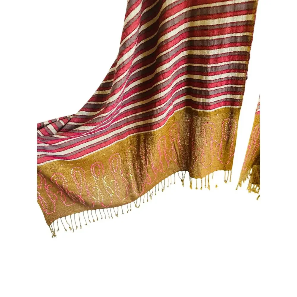 Authentic India Striped Wrap Sequins